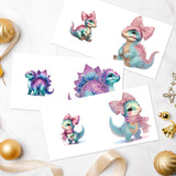 6pcs Diamond Painting Kit Greeting Card, Dinosaur 5D DIY Diamond Handmade Holiday Greeting Card with Envelope, Christmas Gift Congratulation