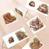6pcs Diamond Painting Kit Greeting Card, Pumpkin 5D DIY Diamond Handmade Holiday Greeting Card with Envelope, Christmas Gift Congratulation