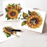 6pcs Diamond Painting Kit Greeting Card, Sunflower 5D DIY Diamond Handmade Holiday Greeting Card with Envelope, Christmas Gift Congratulation