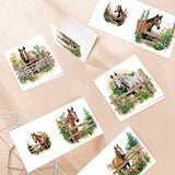 6pcs Diamond Painting Kit Greeting Card, Horse 5D DIY Diamond Handmade Holiday Greeting Card with Envelope, Christmas Gift Congratulation