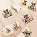 6pcs Diamond Painting Kit Greeting Card, Puppy 5D DIY Diamond Handmade Holiday Greeting Card with Envelope, Christmas Gift Congratulation