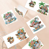 6pcs Diamond Painting Kit Greeting Card, Gnome 5D DIY Diamond Handmade Holiday Greeting Card with Envelope, Christmas Gift Congratulation