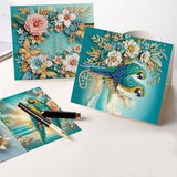 6pcs Diamond Art Painting Kit Greeting Card, Big Sea Birdie 5D DIY Special Shape Diamond Greeting Card Creative Gift, Christmas Thanksgiving Greeting Card Congratulation