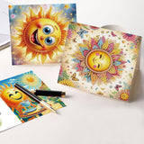 6pcs Diamond Art Painting Set Greeting Card, Happy Sun 5D DIY Special Shape Diamond Greeting Card Creative Gifts, Christmas Thanksgiving Greeting Card Congratulation