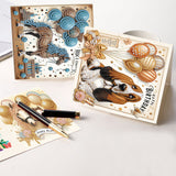 6 Pieces Diamond Art Painted Greeting Cards, Owl Hedgehog Bear 5D DIY Special Shape Diamond Card Creative Gifts, Christmas Thanksgiving Greeting Card Congratulation