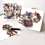 6pcs Diamond Art Painting Set Greeting Card, Winter Goat 5D DIY Special Shape Diamond Greeting Card Creative Gifts, Christmas Thanksgiving Greeting Card Congratulation