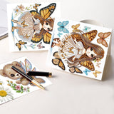 8 pcs Diamond Art Painted Greeting Card, Bee Bear Butterfly 5D DIY Special Shape Diamond Card Creative Gift, Christmas Thanksgiving Greeting Card Congratulation