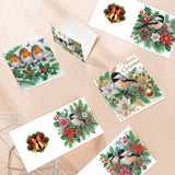 6pcs Diamond Painting Kit Greeting Card, Birdie 5D DIY Diamond Handmade Holiday Greeting Card with Envelope, Christmas Gift Congratulation