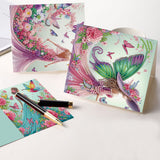 6 pcs Diamond Art Painted Greeting Card, Butterfly Lady 5D DIY Special Shape Diamond Card Creative Gift, Christmas Thanksgiving Greeting Card Congratulation