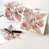 6pcs Diamond Art Painting Kit Greeting Card, Pale Pink Angel 5D DIY Special Shape Diamond Greeting Card Creative Gift, Christmas Thanksgiving Greeting Card Congratulation