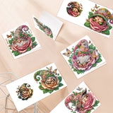 6pcs Diamond Painting Kit Greeting Card, Sleeping Gnome 5D DIY Diamond Handmade Holiday Greeting Card with Envelope, Christmas Gift Congratulation