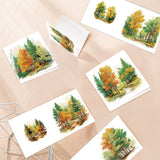 6pcs Diamond Painting Kit Greeting Card, Trees 5D DIY Diamond Handmade Holiday Greeting Card with Envelope, Christmas Gift Congratulations