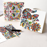6pcs Diamond Art Painting Kit Greeting Card, Flower Butterfly Kitten 5D DIY Special Shape Diamond Greeting Card Creative Gifts, Christmas Thanksgiving Greeting Card Congratulation