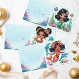 6pcs Diamond Art Painting Kit Greeting Card, Underwater Mermaid 5D DIY Special Shape Diamond Greeting Card Creative Gifts, Christmas Thanksgiving Greeting Card Congratulations