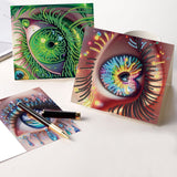 6pcs Diamond Art Painting Set Greeting Card, Deep Eyes 5D DIY Special Shape Diamond Greeting Card Creative Gifts, Christmas Thanksgiving Greeting Card Congratulation