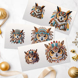 6pcs Diamond Art Painting Kit Greeting Card, Handsome Owl 5D DIY Special Shape Diamond Greeting Card Creative Gifts, Christmas Thanksgiving Day Greeting Card Congratulation