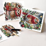 6pcs Diamond Art Painting Kit Greeting Card, Red Dragonfly Angel 5D DIY Special Shape Diamond Greeting Card Creative Gift, Christmas Thanksgiving Greeting Card Congratulation