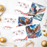 6pcs Diamond Art Painting Kit Greeting Card, Spread Wings Yang Fan Eagle 5D DIY Special Shape Diamond Greeting Card Creative Gifts, Christmas Thanksgiving Day Greeting Card Congratulation
