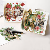 6 pcs Diamond Art Painting Kit Greeting Card, Flower Calf Fine Glitter Greeting Card Gift 5D DIY Special Shape Diamond Card Creative Gift, Holiday Gift Congratulation