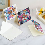 6 Pieces Diamond Art Painted Greeting Cards, Horse Puppy Balloon 5D DIY Special Shape Diamond Card Creative Gifts, Christmas Thanksgiving Greeting Card Congratulation