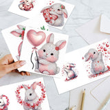 6pcs Diamond Painting Kit Greeting Card, Love Bunny 5D DIY Diamond Handmade Holiday Greeting Card with Envelope, Christmas Gift Congratulation