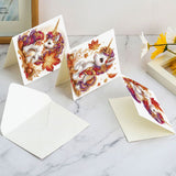 6pcs Diamond Art Painting Set Greeting Card, Maple Leaf Pony 5D DIY Special Shape Diamond Greeting Card Creative Gifts, Christmas Thanksgiving Greeting Card Congratulation