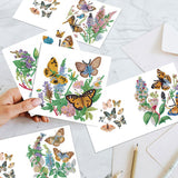 6pcs Diamond Painting Kit Greeting Card, Butterfly 5D DIY Diamond Handmade Holiday Greeting Card with Envelope, Christmas Gift Congratulation