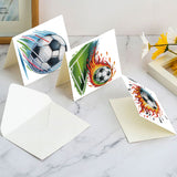 6pcs Diamond Art Painting Set Greeting Card, Fire Football 5D DIY Special Shape Diamond Greeting Card Creative Gifts, Christmas Thanksgiving Greeting Card Congratulation