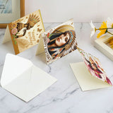 6 pcs Diamond Art Painted Greeting Card, Birthday Gift Kitten 5D DIY Special Shape Diamond Card Creative Gift, Christmas Thanksgiving Greeting Card Congratulation