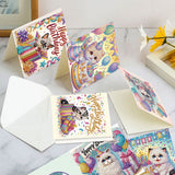 6pcs Diamond Painting Kit Greeting Card, Mermaid 5D DIY Diamond Handmade Holiday Greeting Card with Envelope, Christmas Gift Congratulation