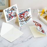6 Pcs DIY 5D Diamond art Painting Christmas Cards Kits for Adults Diamond Art Greeting Cards Art Craft Gifts for Christmas (penguins)