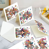 6pcs Diamond Art Painting Kit Greeting Card, Long Hair Gnome 5D DIY Special Shape Diamond Greeting Card Creative Gifts, Christmas Thanksgiving Greeting Card Congratulation
