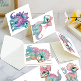 6pcs Diamond Painting Kit Greeting Card, Dinosaur 5D DIY Diamond Handmade Holiday Greeting Card with Envelope, Christmas Gift Congratulation