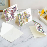 6pcs Diamond Painting Kit Greeting Card, Carousel 5D DIY Diamond Handmade Holiday Greeting Card with Envelope, Christmas Gift Congratulation