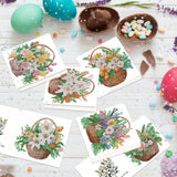 6pcs Diamond Art Painting Kit Greeting Card, Flower Basket 5D DIY Diamond Handmade Holiday Greeting Card with Envelope, Christmas Gift Congratulation