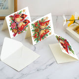 6pcs Diamond Art Painting Set Greeting Card, Joyful Birdie 5D DIY Special Shape Diamond Greeting Card Creative Gifts, Christmas Thanksgiving Day Greeting Card Congratulation