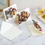 6 pcs Diamond Art Painted Greeting Card, Christmas Cow Mouse 5D DIY Special Shape Diamond Card Creative Gift, Christmas Thanksgiving Greeting Card Congratulation