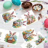 6pcs Diamond Painting Kit Greeting Card, Rabbit 5D DIY Diamond Handmade Holiday Greeting Card with Envelope, Christmas Gift Congratulations