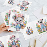 6pcs Diamond Painting Kit Greeting Card, Bow Bear 5D DIY Diamond Handmade Holiday Greeting Card with Envelope, Christmas Gift Congratulation