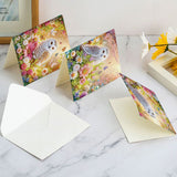 6 pcs Diamond Art Painted Greeting Card, Squirrel 5D DIY Special Shape Diamond Card Creative Gift, Christmas Thanksgiving Greeting Card Congratulation