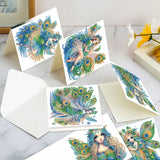 6pcs Diamond Art Painting Kit Greeting Card, Green Wings Angel 5D DIY Special Shape Diamond Greeting Card Creative Gifts, Christmas Thanksgiving Greeting Card Congratulation
