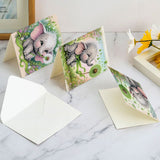 6pcs Diamond Art Painting Kit Greeting Card, Little Elephant Dandelion 5D DIY Special Shape Diamond Greeting Card Creative Gifts, Christmas Thanksgiving Greeting Card Congratulation