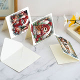 6pcs Diamond Art Painting Kit Greeting Card, Red Dragonfly Angel 5D DIY Special Shape Diamond Greeting Card Creative Gift, Christmas Thanksgiving Greeting Card Congratulation