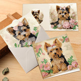 6pcs Diamond Painting Kit Greeting Card, Puppy 5D DIY Diamond Handmade Holiday Greeting Card with Envelope, Christmas Gift Congratulation