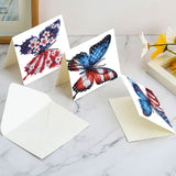 6pcs Diamond Art Painting Kit Greeting Card, Colourful Butterfly 5D DIY Special Shape Diamond Greeting Card Creative Gift, Christmas Thanksgiving Greeting Card Congratulation