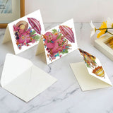 6pcs Diamond Painting Kit Greeting Card, Summer Cool 5D DIY Diamond Handmade Holiday Greeting Card with Envelope, Christmas Gift Congratulation