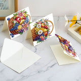 6pcs Diamond Painting Kit Greeting Card, Fruit Blue 5D DIY Diamond Handmade Holiday Greeting Card with Envelope, Christmas Gift Congratulation