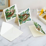 6 pcs Diamond Art Painted Greeting Card, Coffee Cup Kitten 5D DIY Special Shape Diamond Card Creative Gift, Christmas Thanksgiving Greeting Card Congratulation