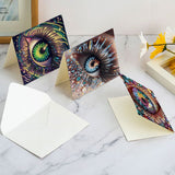 6pcs Diamond Art Painting Set Greeting Card, Deep Eyes 5D DIY Special Shape Diamond Greeting Card Creative Gifts, Christmas Thanksgiving Greeting Card Congratulation