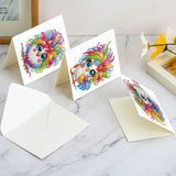 6pcs Diamond Art Painting Kit Greeting Card, Rainbow Colour Big Eye Chick 5D DIY Special Shape Diamond Greeting Card Creative Gift, Christmas Thanksgiving Greeting Card Congratulation